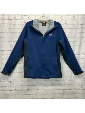 Golite Gamut Hooded Jacket Men’s M Blue/Navy Waterproof Light Weight Full Zip